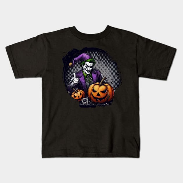 Happy Halloween by Joker 02 Kids T-Shirt by fadinstitute